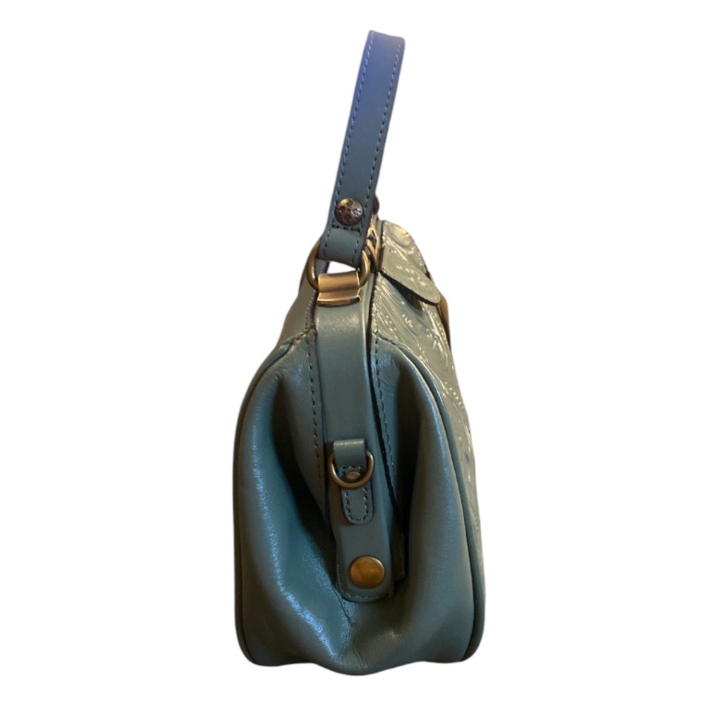 Patricia Nash Sage Green Embossed Patent Satchel - Picture 2 of 12